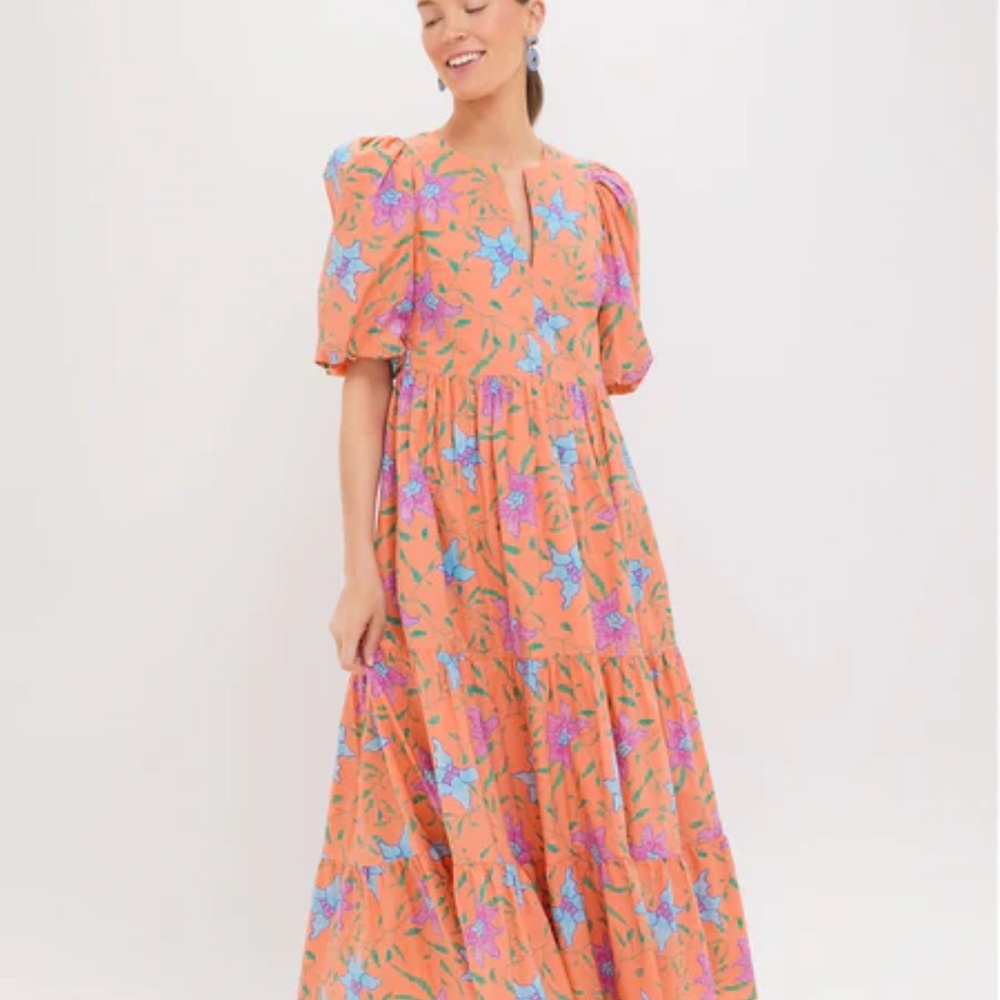 Orange Multi Floral Cisco Maxi Dress